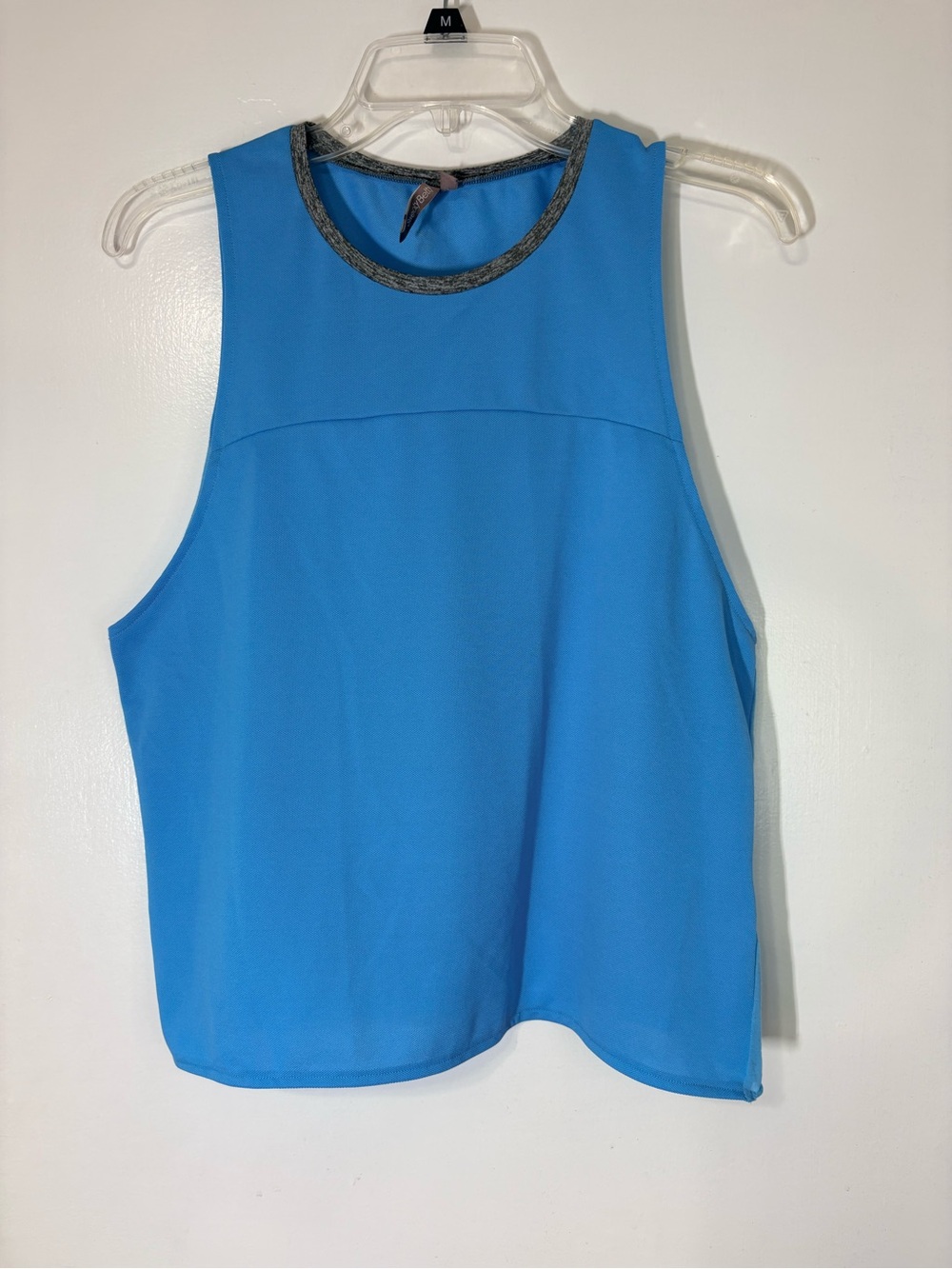 Sweaty Betty Womens Split Back Mesh Contrast Yoga Pilates Blue Tank Top Sz M